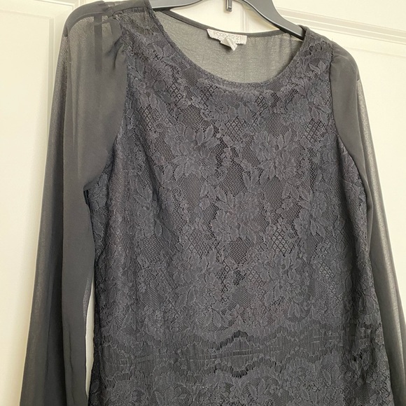 Long Sleeve Lace Front Dress Shirt - Picture 2 of 6